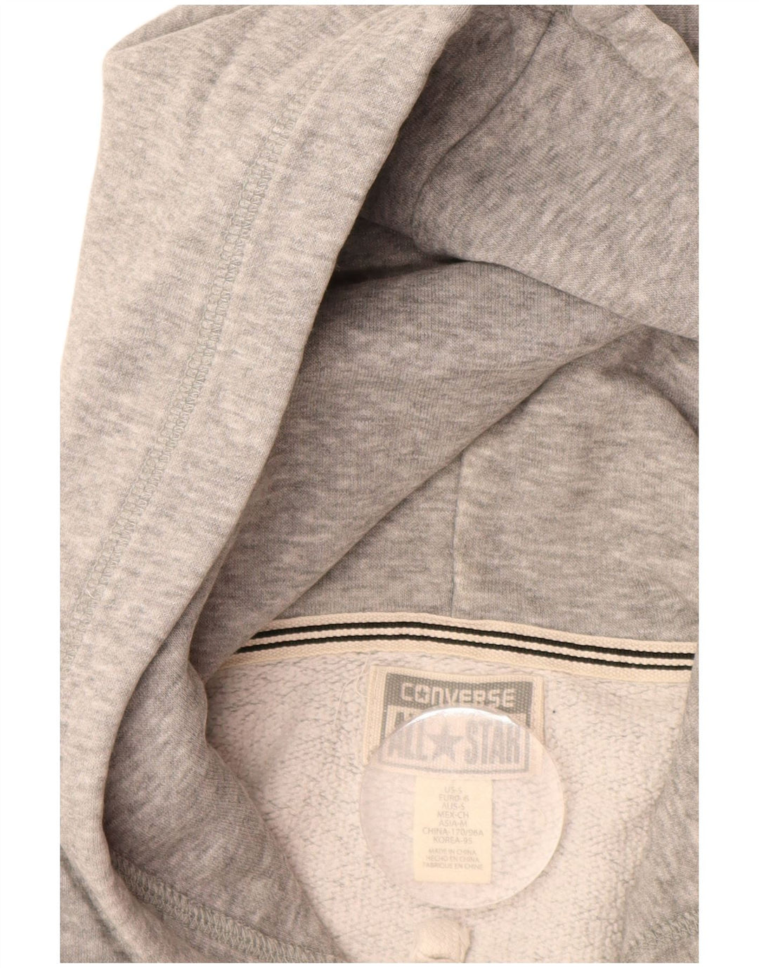 CONVERSE Pull à capuche zippé All Star pour hommes, petit coton gris