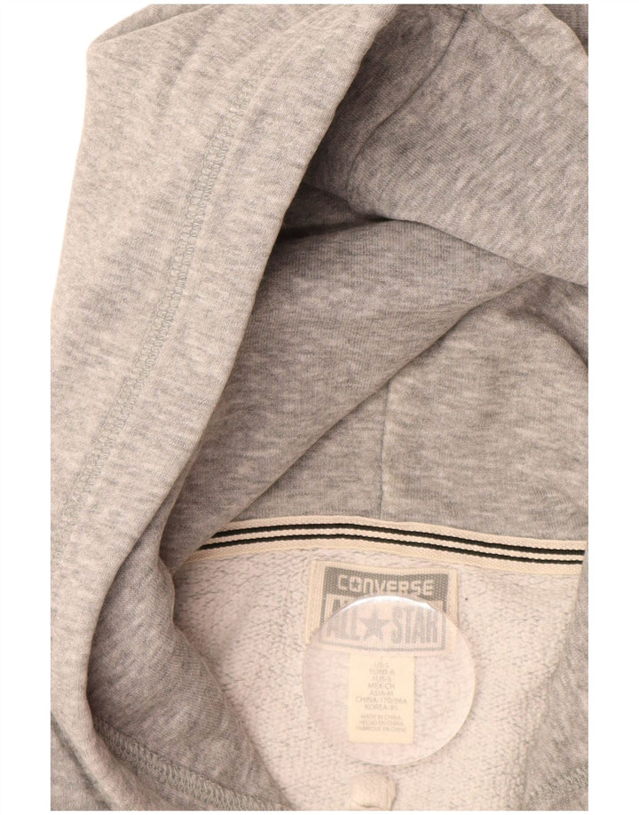 CONVERSE Pull à capuche zippé All Star pour hommes, petit coton gris