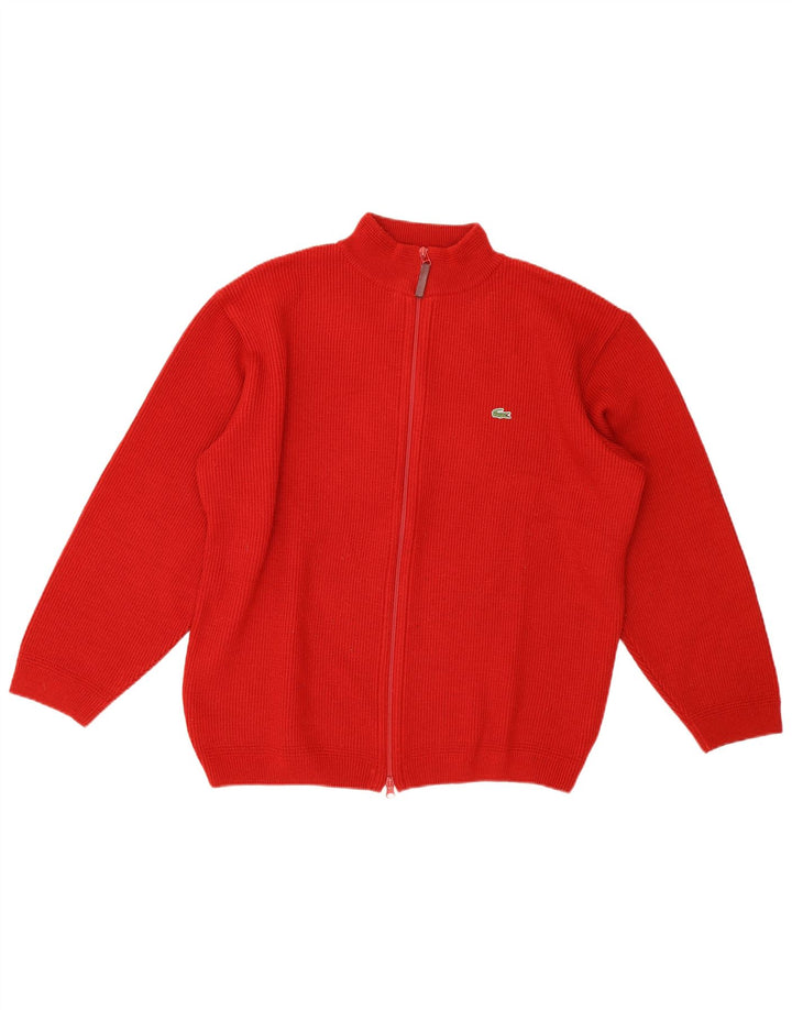 Lacoste Homme Cardigan Pull Taille 6 XL Laine Rouge