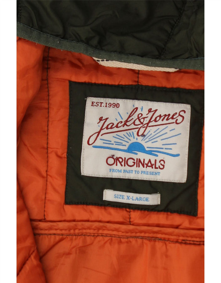 Jack & Jones Veste matelassée à capuche pour homme UK 42 XL Vert Polyester