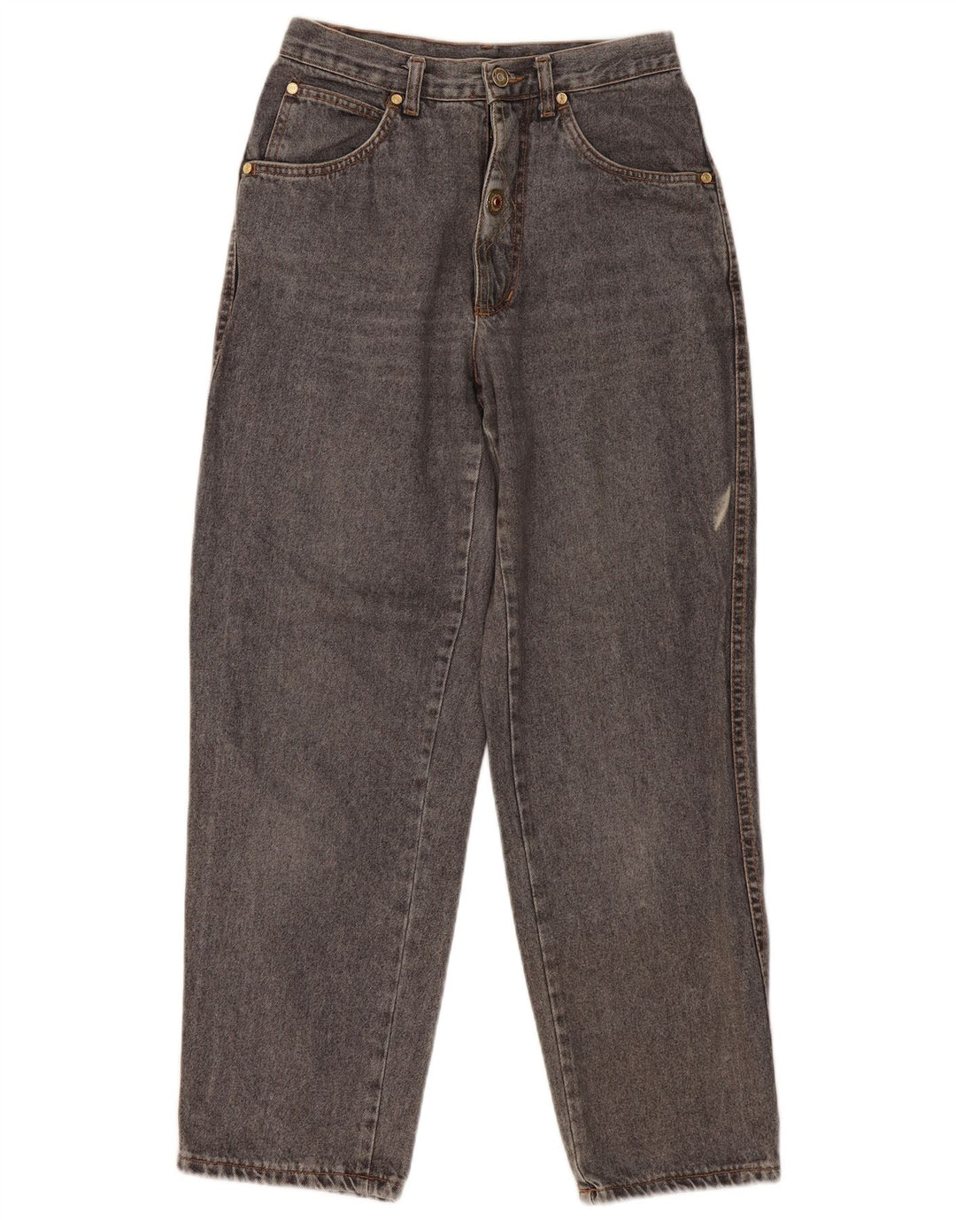 vintage Femme Taille Haute Tapered Jeans IT 46 Large W28 L29 Coton Gris