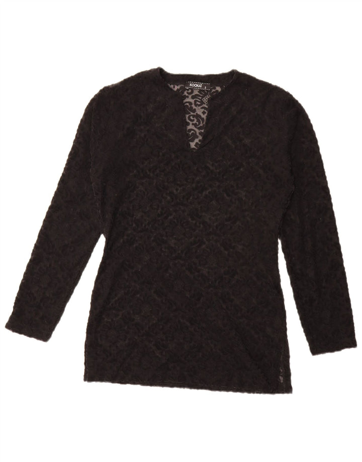 Kookai Haut transparent surdimensionné pour femme US 2 XS Noir Floral