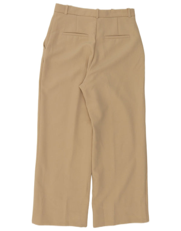 Zara Pantalon Chino Taille Haute Jambe Large Femme Moyen W30 L28 Beige