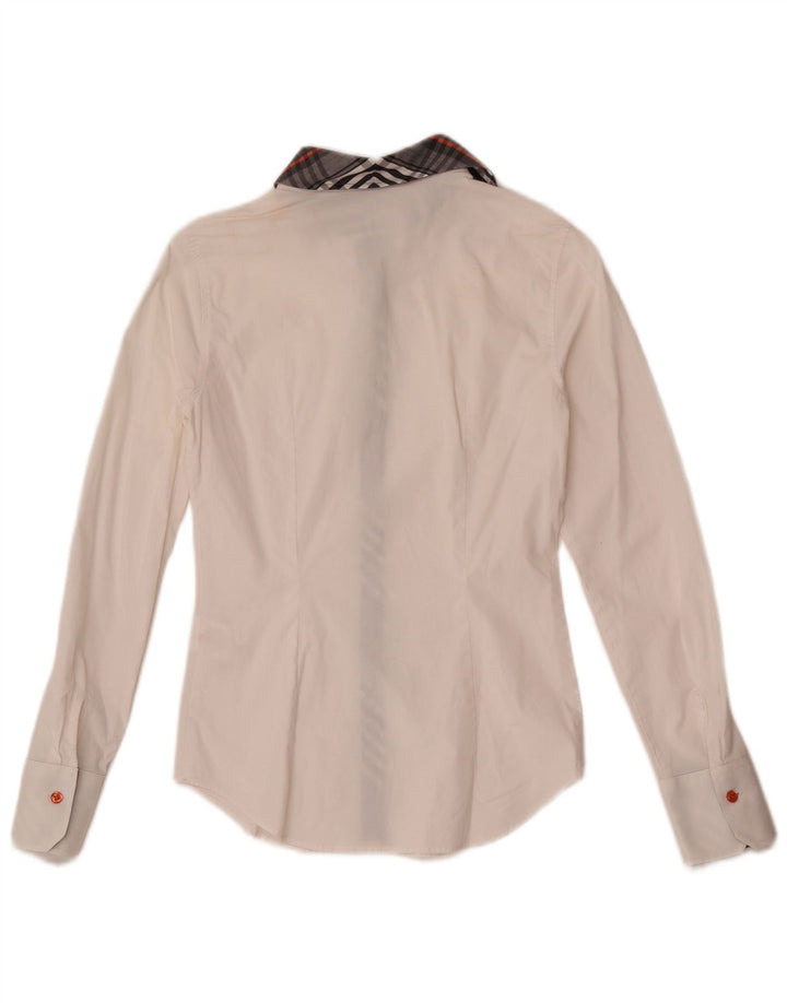 Naracamicie Chemise Femme US 0 XS Blanc Carreaux Coton