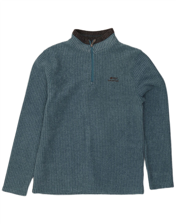 Weird Fish Pull polaire à col zippé pour homme Petit bleu Polyester