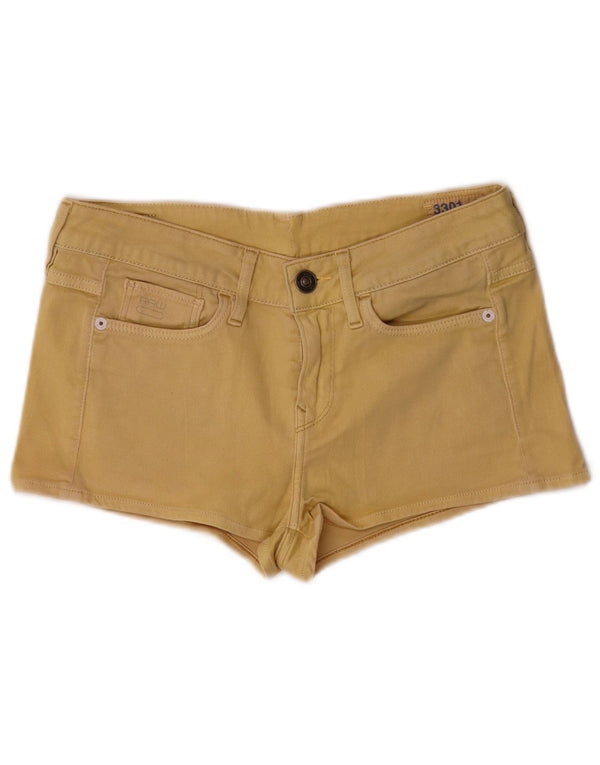 G-Star Femme 3301 Denim Hot Pants W26 Petit Jaune Coton