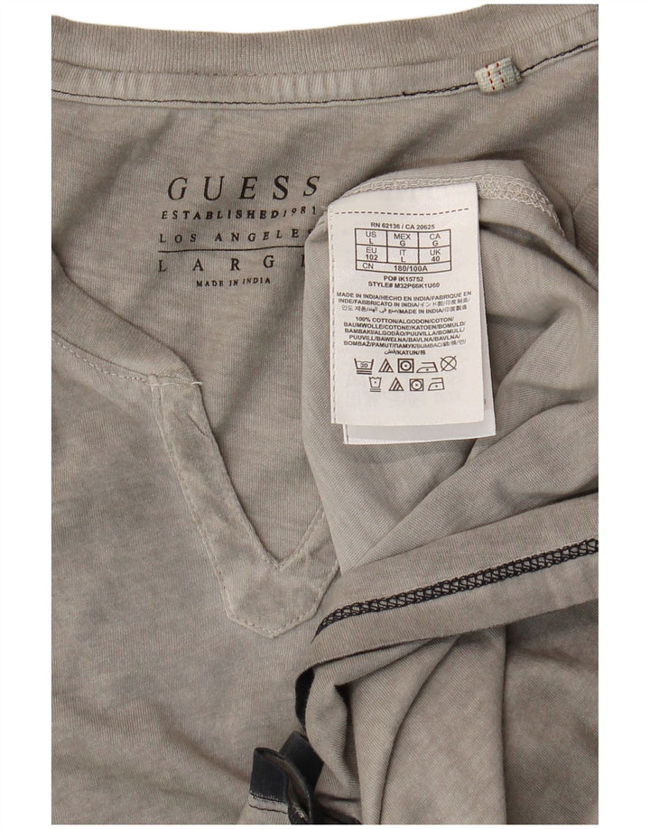 Guess T-Shirt Homme Haut Large Gris Coton