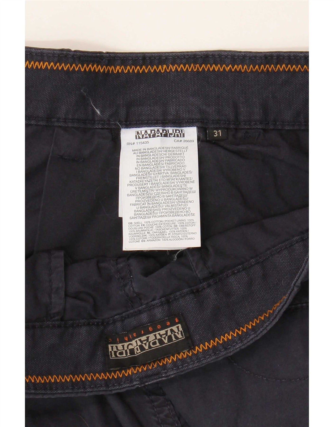 Napapijri Short Chino Homme W31 Bleu Marine Moyen Coton
