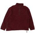 Eddie Bauer Pull polaire à col zippé pour homme Grand polyester bordeaux