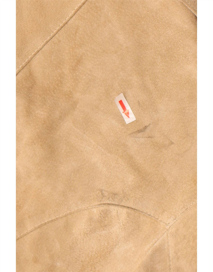 veste bomber en daim femme vintage IT 48 XL Beige