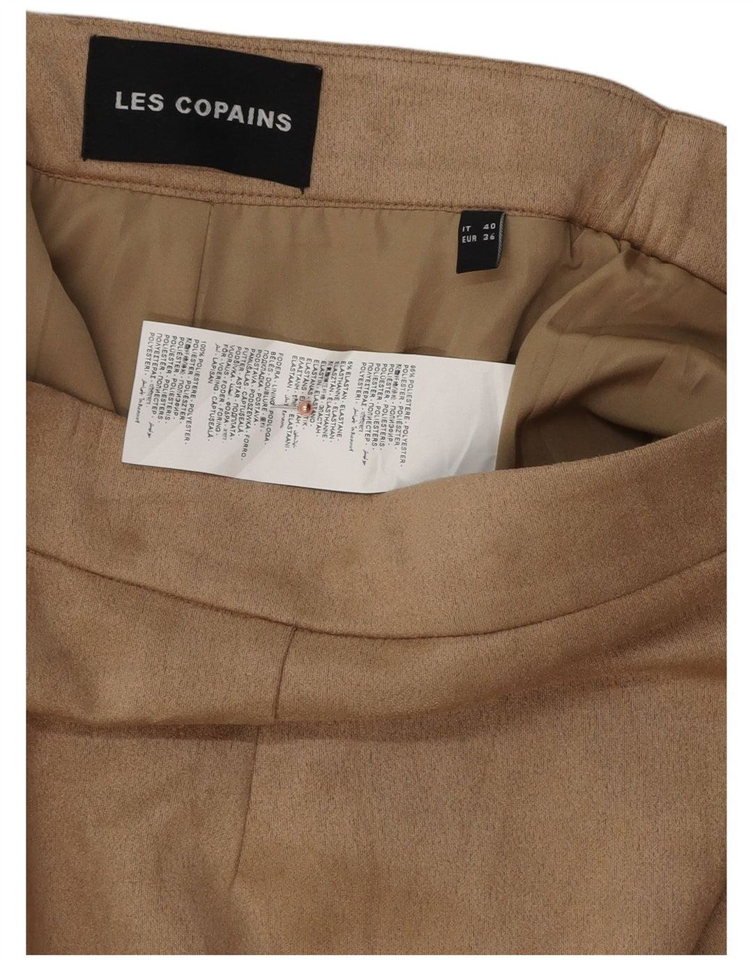 Les Copains Mini jupe taille basse pour femme IT 40 Small W30 Beige Polyester