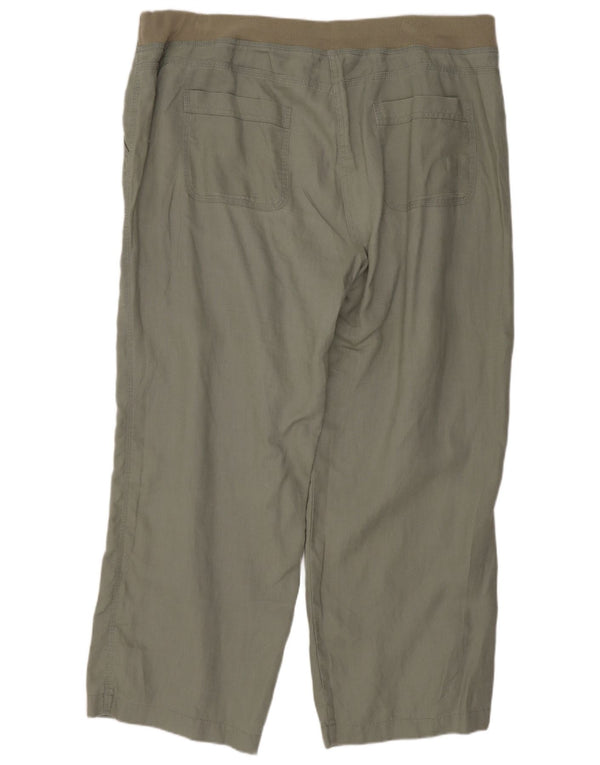 Marks & Spencer Pantalon décontracté coupe ample pour femme UK 16 Large W38 L27 Kaki