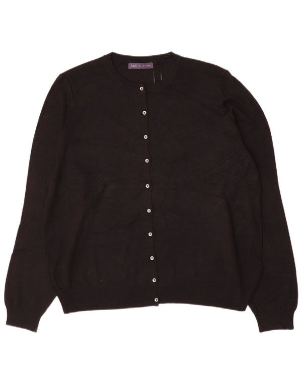 MARKS & SPENCER Pull Cardigan Femme UK 20 2XL Noir Viscose