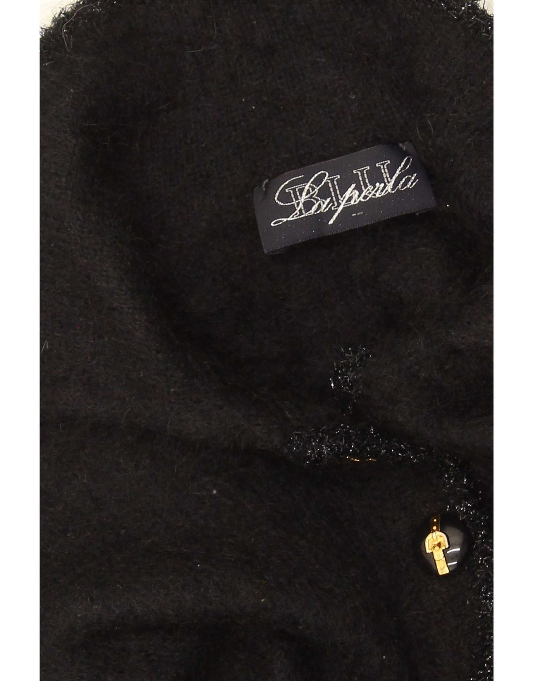 La Perla Pull Cardigan Femme UK 12 Moyen Noir Mohair