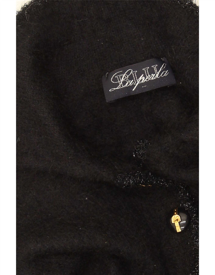 La Perla Pull Cardigan Femme UK 12 Moyen Noir Mohair