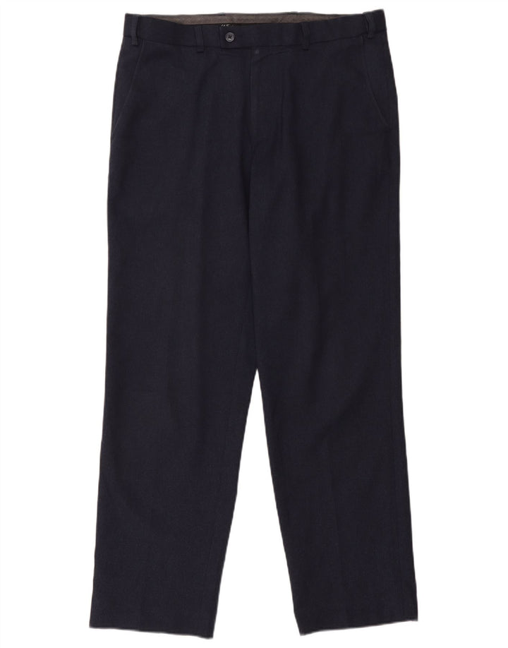 Marks & Spencer Pantalon de costume coupe classique pour homme W34 L31 Bleu marine Polyester