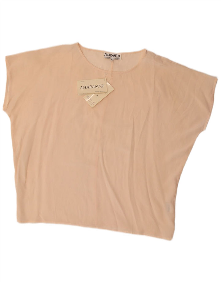 Amaranto Chemisier surdimensionné pour femme UK 16 Grande soie beige
