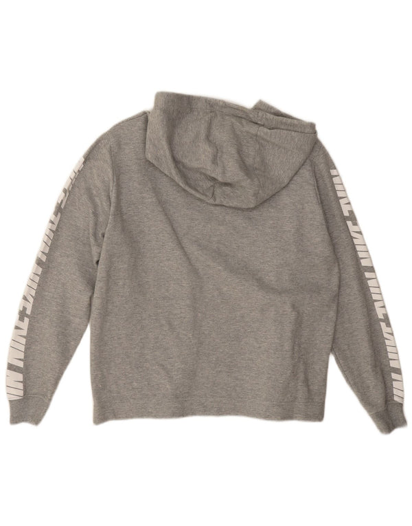Nike Pull à capuche surdimensionné graphique pour femme UK 14 Gris moyen Coton