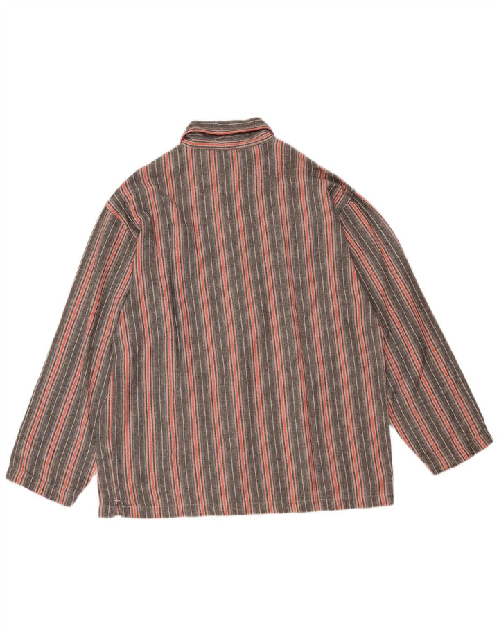 CALVIN KLEIN Chemise Loose Fit Small Gris Rayé Coton Homme