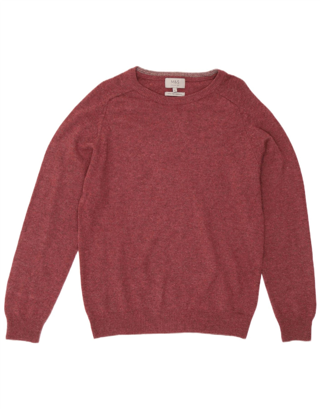 Marks & Spencer Pull Col Bateau Homme Bordeaux Moyen Laine d'Agneau