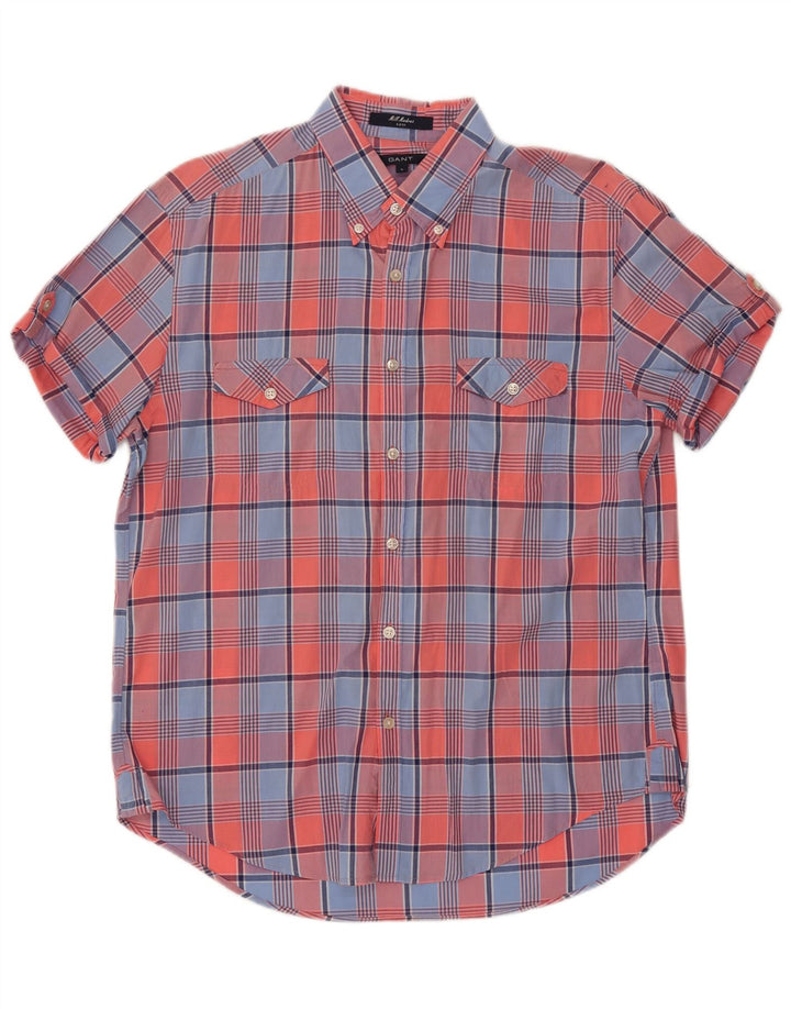 Gant Chemise à manches courtes E-Z Fit pour homme en coton à carreaux multicolores