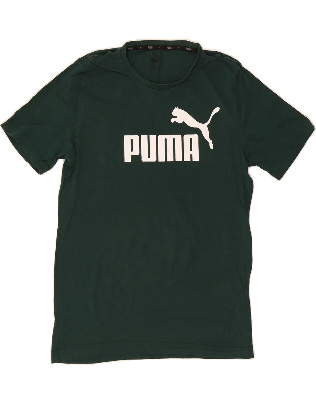 PUMA Mens Graphic T-Shirt Top Medium Green Cotton Vintage Puma and Second-Hand Puma from Messina Hembry 