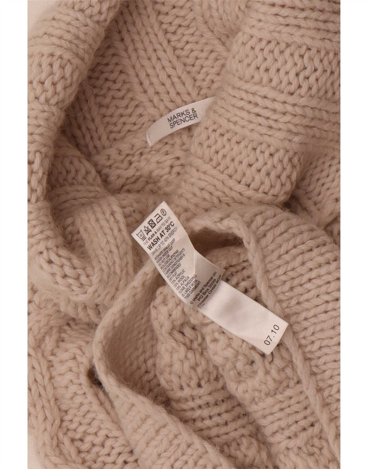 Marks & Spencer Pull col roulé pour femme UK 10 Petit Acrylique Beige