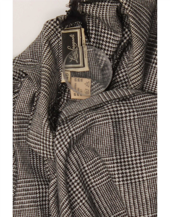 Luisa Spagnoli Robe longue à manches longues pour femme IT 46 Grand pied-de-poule gris