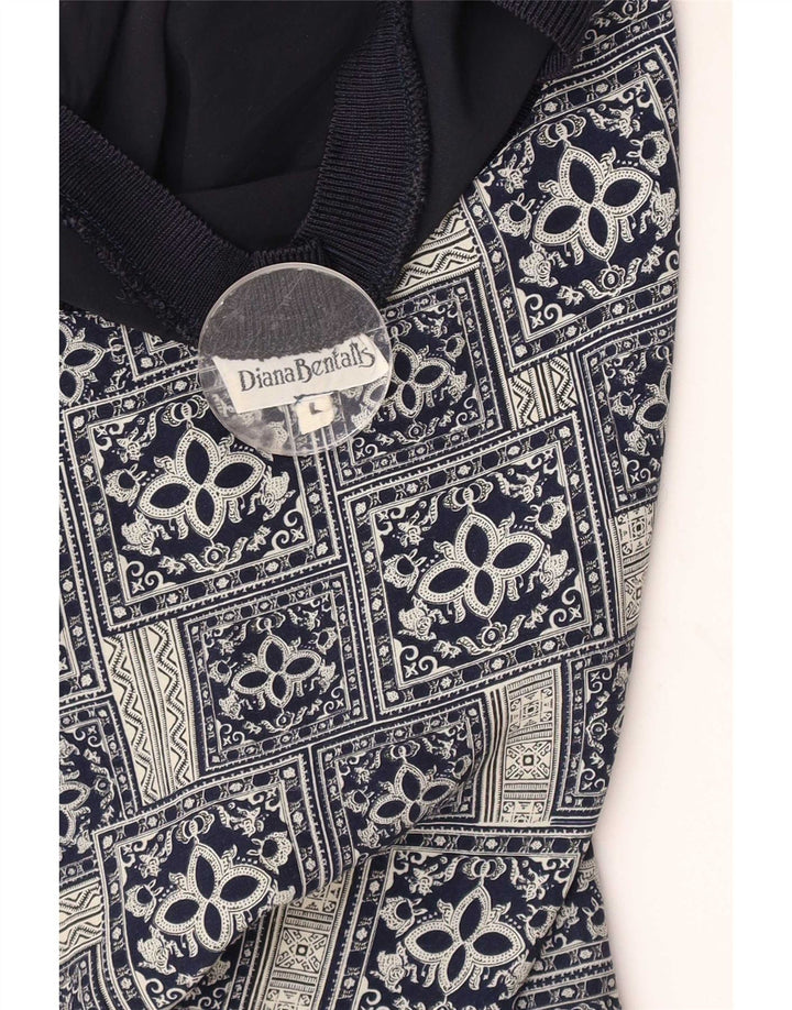 Diana Bentall's Chemisier surdimensionné pour femme UK 16 Grand patchwork bleu marine