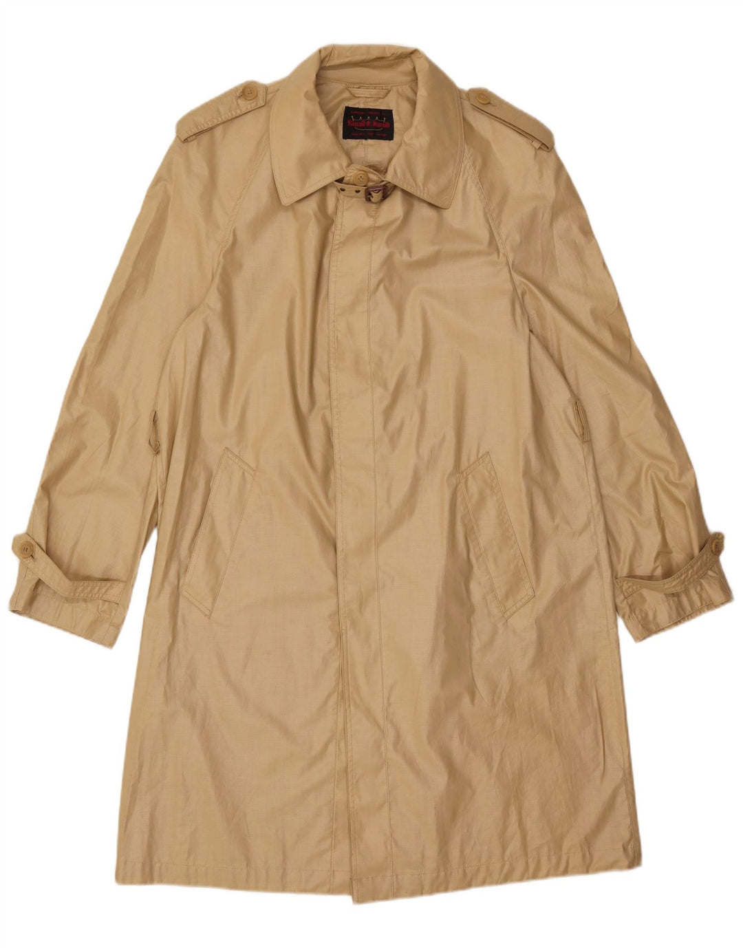 VINTAGE Trench Femme UK 14 Coton Beige Moyen