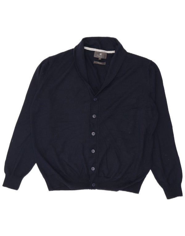 Marks & Spencer Pull cardigan coupe ajustée pour homme 2XL Bleu marine Acrylique