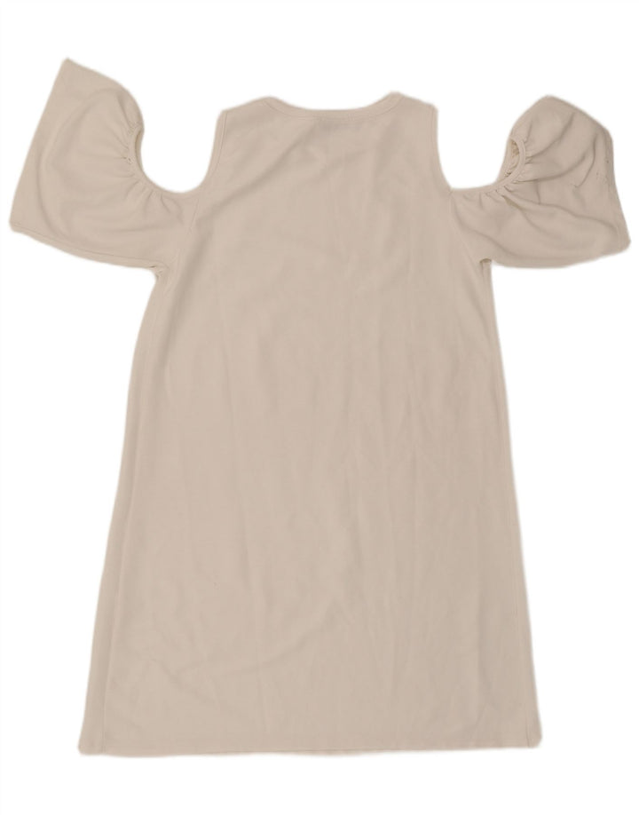 Zara Robe à épaules dénudées pour femme UK 10 Petit Blanc