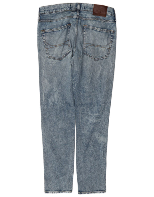 Hollister Jean super skinny effet vieilli pour femme W32 L30 Bleu coton
