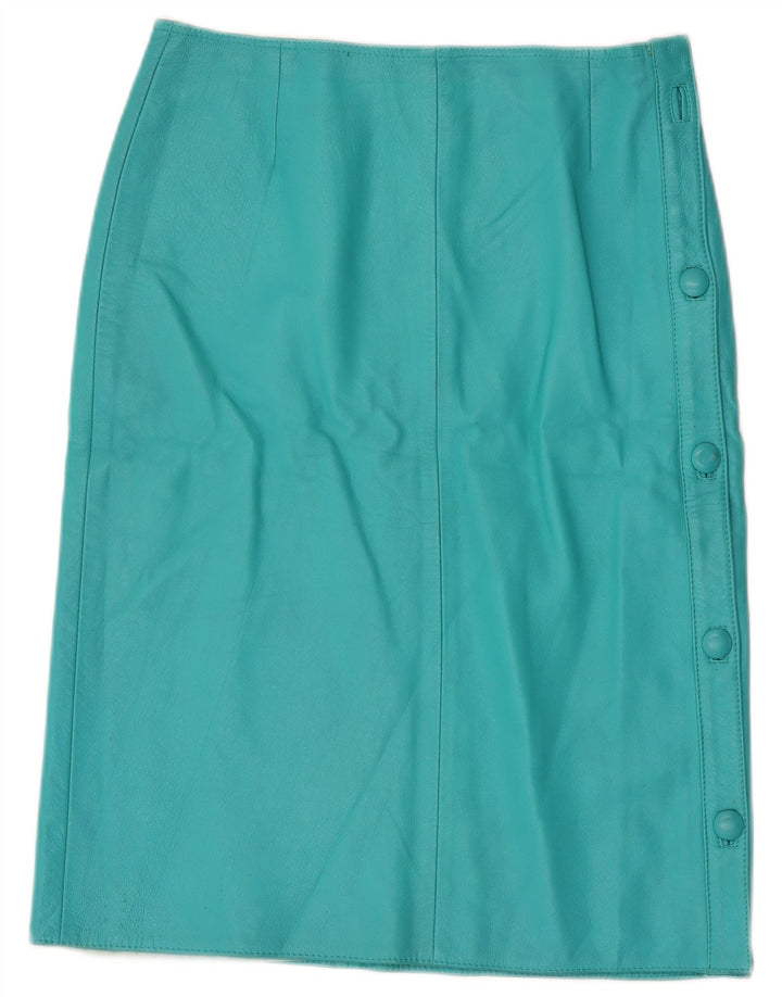 jupe en cuir femme vintage IT 44 Medium W28 Cuir Turquoise