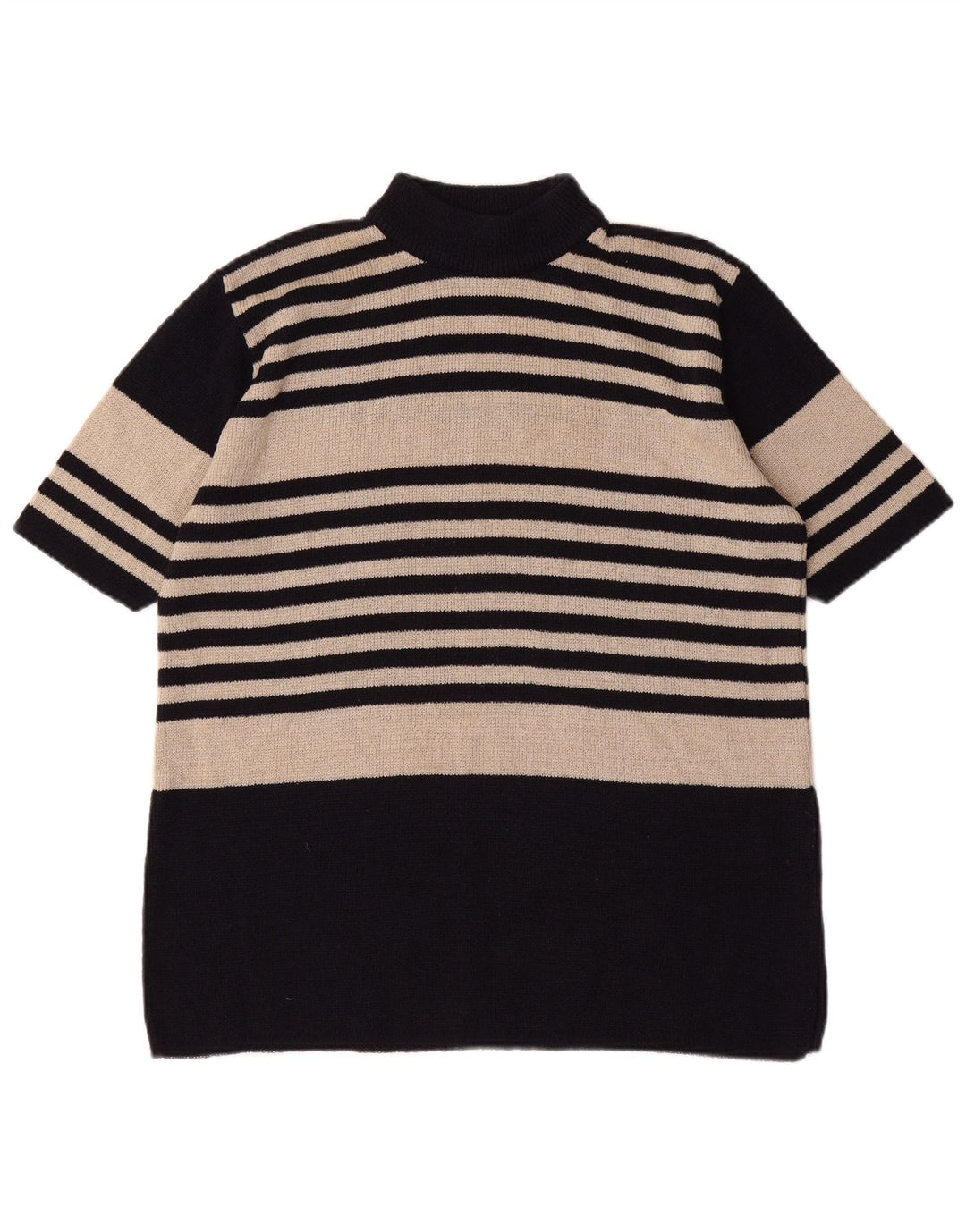 ST. BERNARD Pull col roulé pour femme UK 14/16 Large Noir Rayé