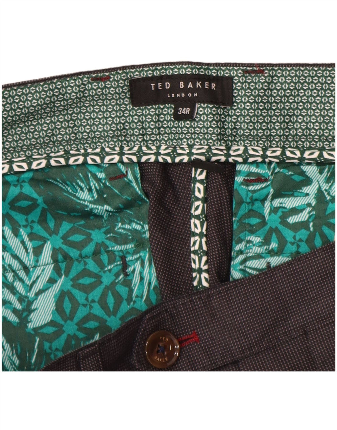 Ted Baker Pantalon de Costume Slim Homme W34 L32 Gris Coton