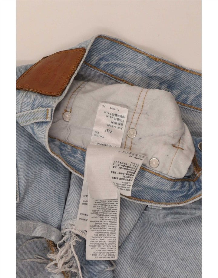 Levi's Short en Denim Déchiré Small W27 Femme Bleu Coton