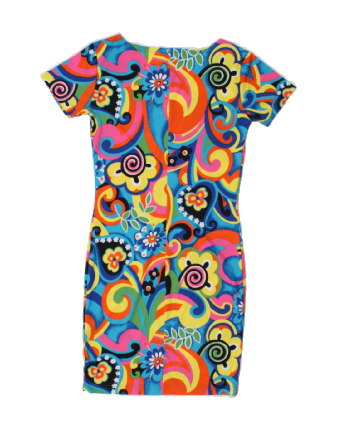 VINTAGE Womens Sheath Dress UK 8 Small Multicoloured Floral Polyester Vintage Vintage and Second-Hand Vintage from Messina Hembry 