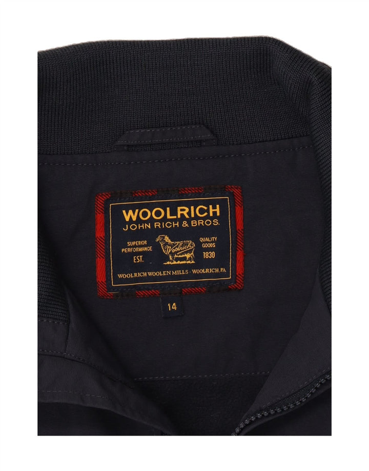 WOOLRICH Boys Bomber Jacket 13-14 Years Navy Blue Vintage Woolrich and Second-Hand Woolrich from Messina Hembry 