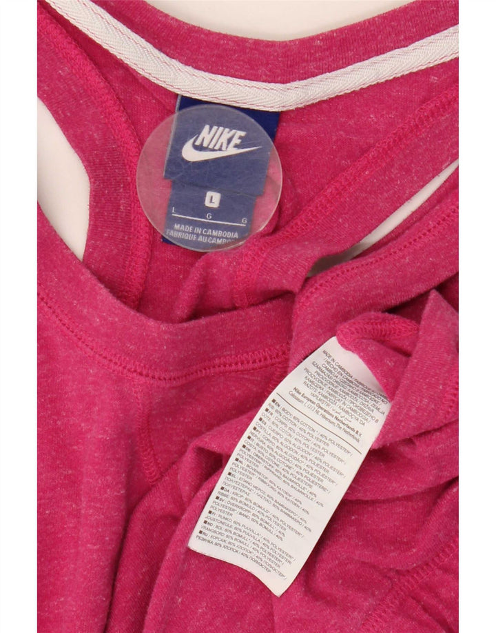Nike Combishort sans manches pour femme UK 16 Large Rose Coton