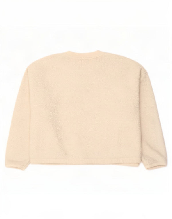 Gap Pull Polaire Femme UK 16 Large Blanc Cassé Polyester
