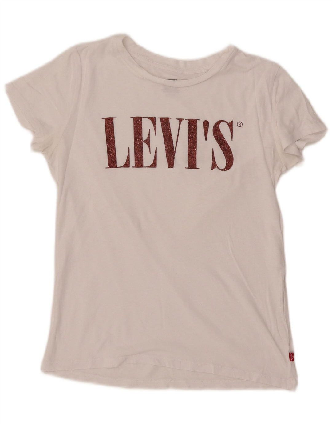 LEVI'S T-shirt graphique pour femme UK 10 Small Blanc