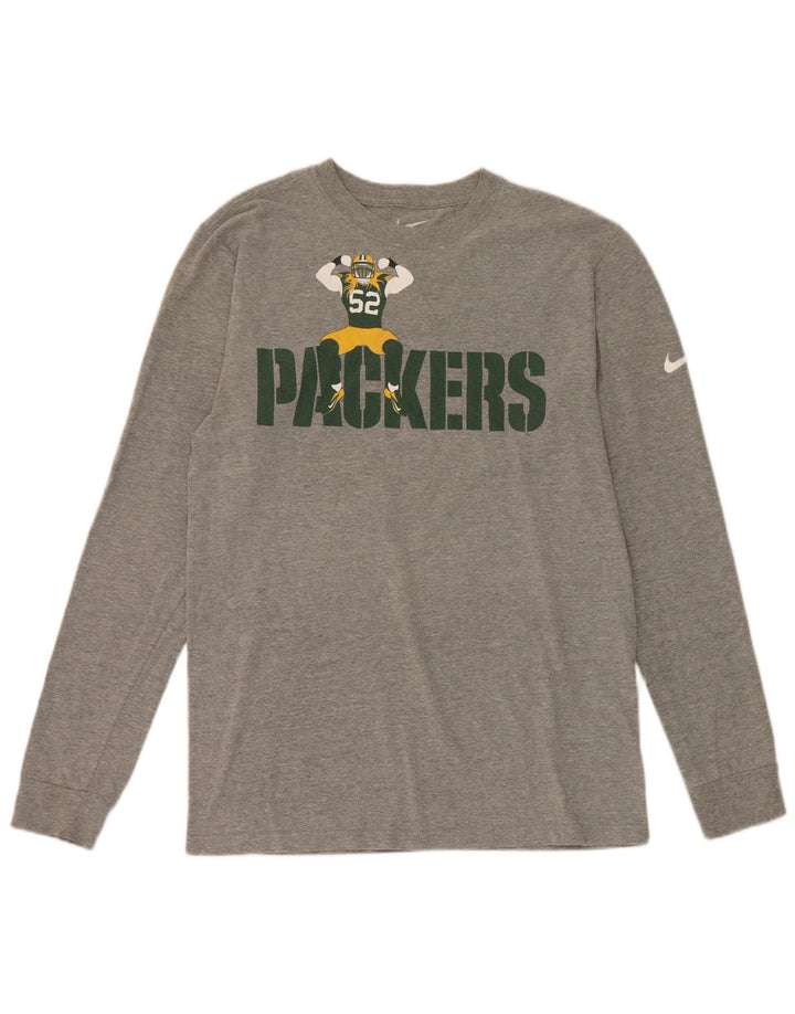 Nike Hommes Packers Graphic Haut à manches longues Petit Gris Coton