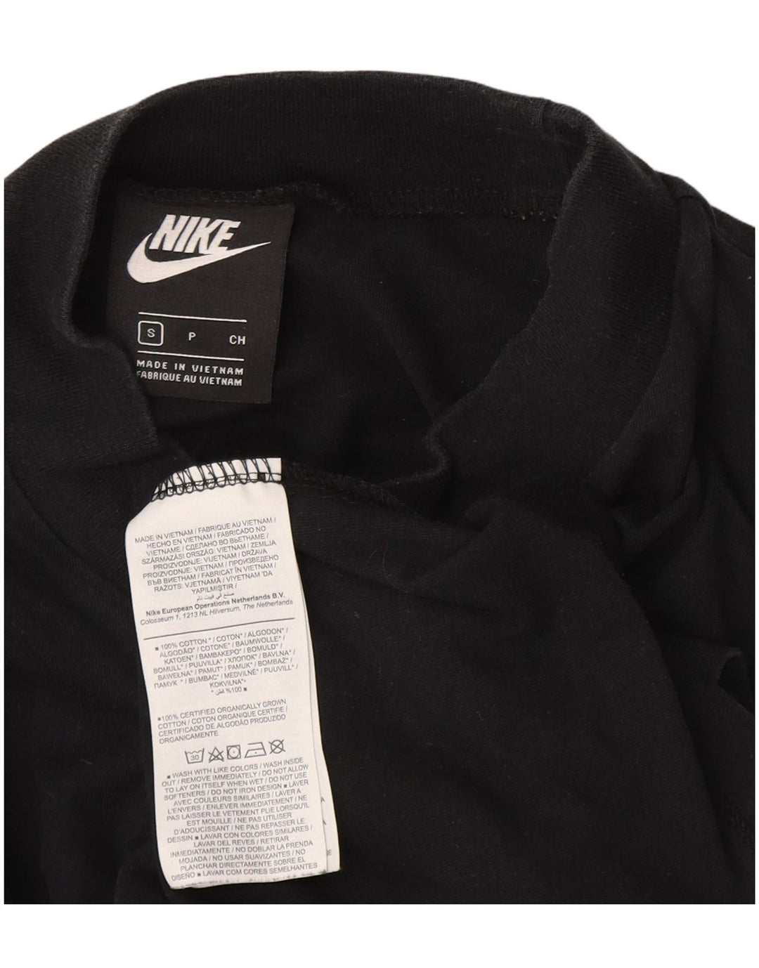 Nike Haut à manches longues pour femme UK 10 Small Noir Coton