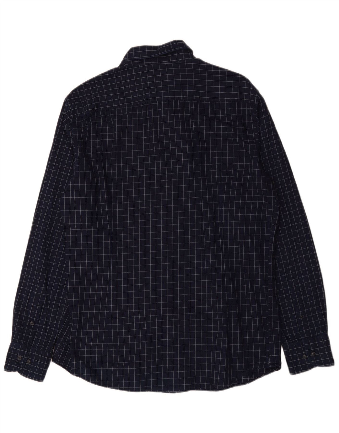 Massimo Dutti Chemise en flanelle XL bleu marine à carreaux en coton pour homme