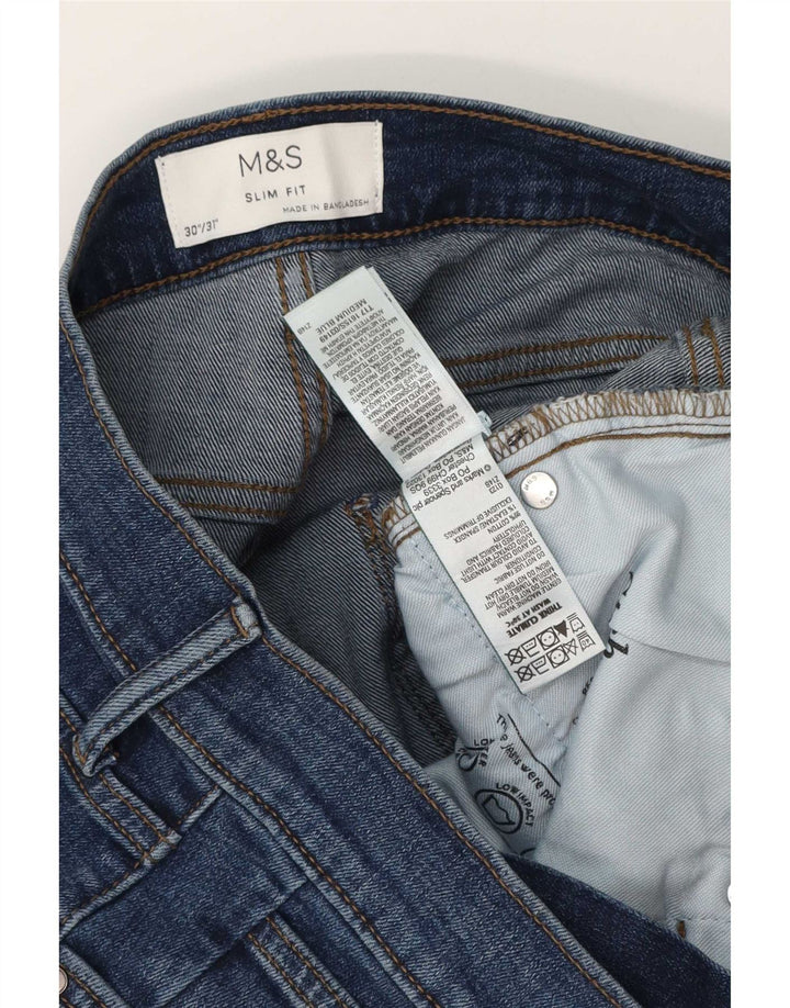 Marks & Spencer Jean Slim Homme W30 L31 Bleu Coton