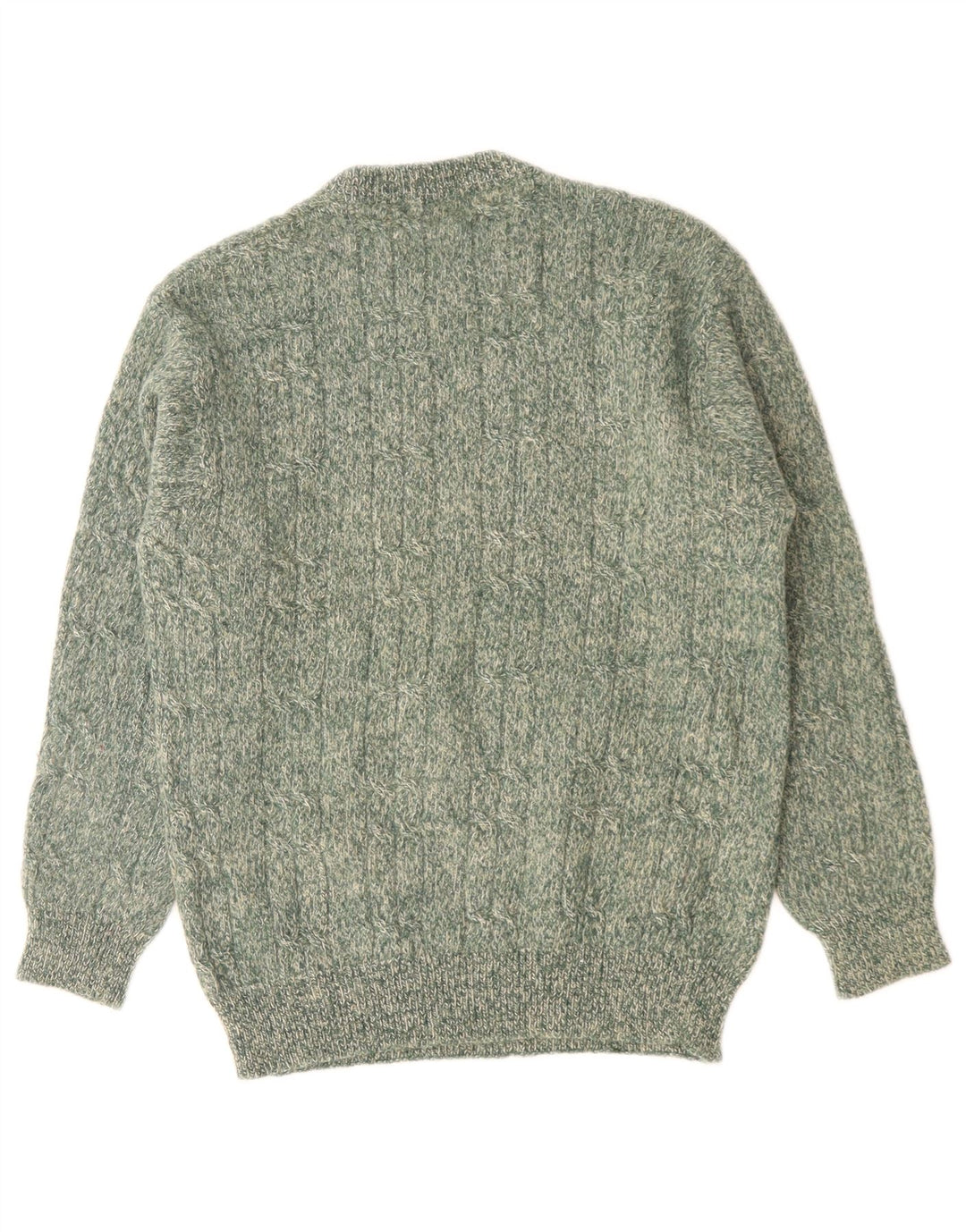 Stefanel Pull col rond pour homme Petit vert moucheté
