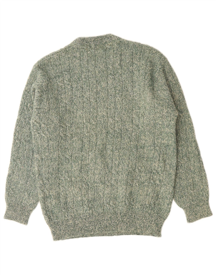 Stefanel Pull col rond pour homme Petit vert moucheté