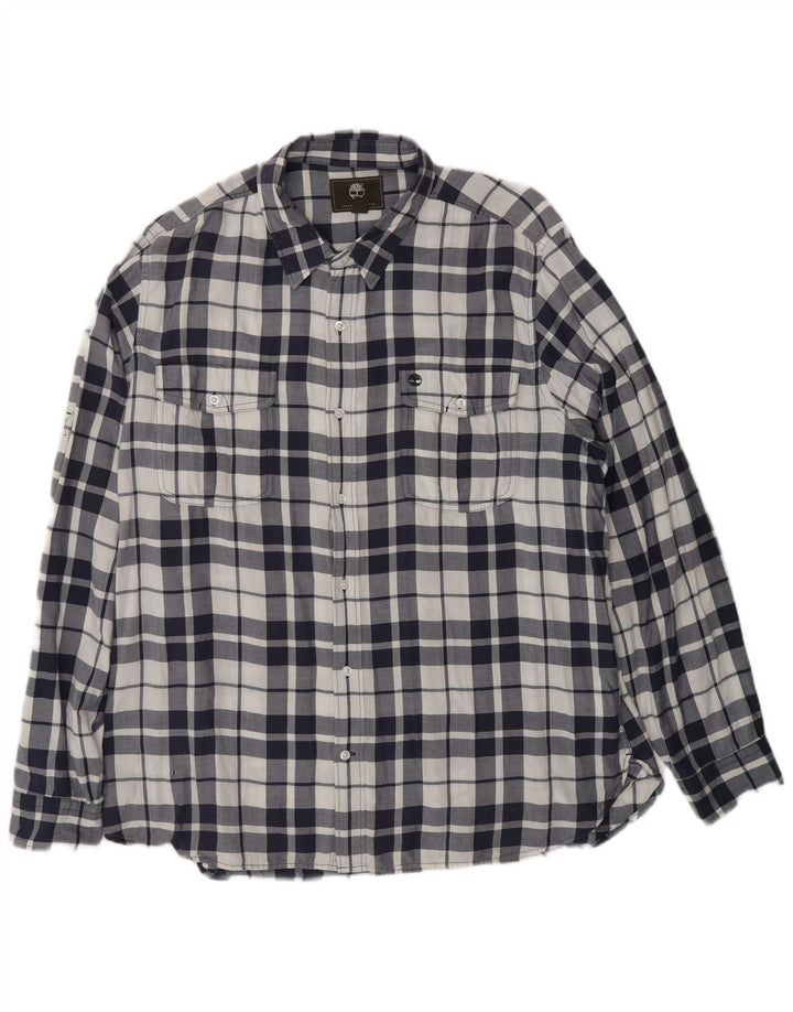 TIMBERLAND Chemise Regular Fit Homme 2XL Bleu Marine à Carreaux Coton