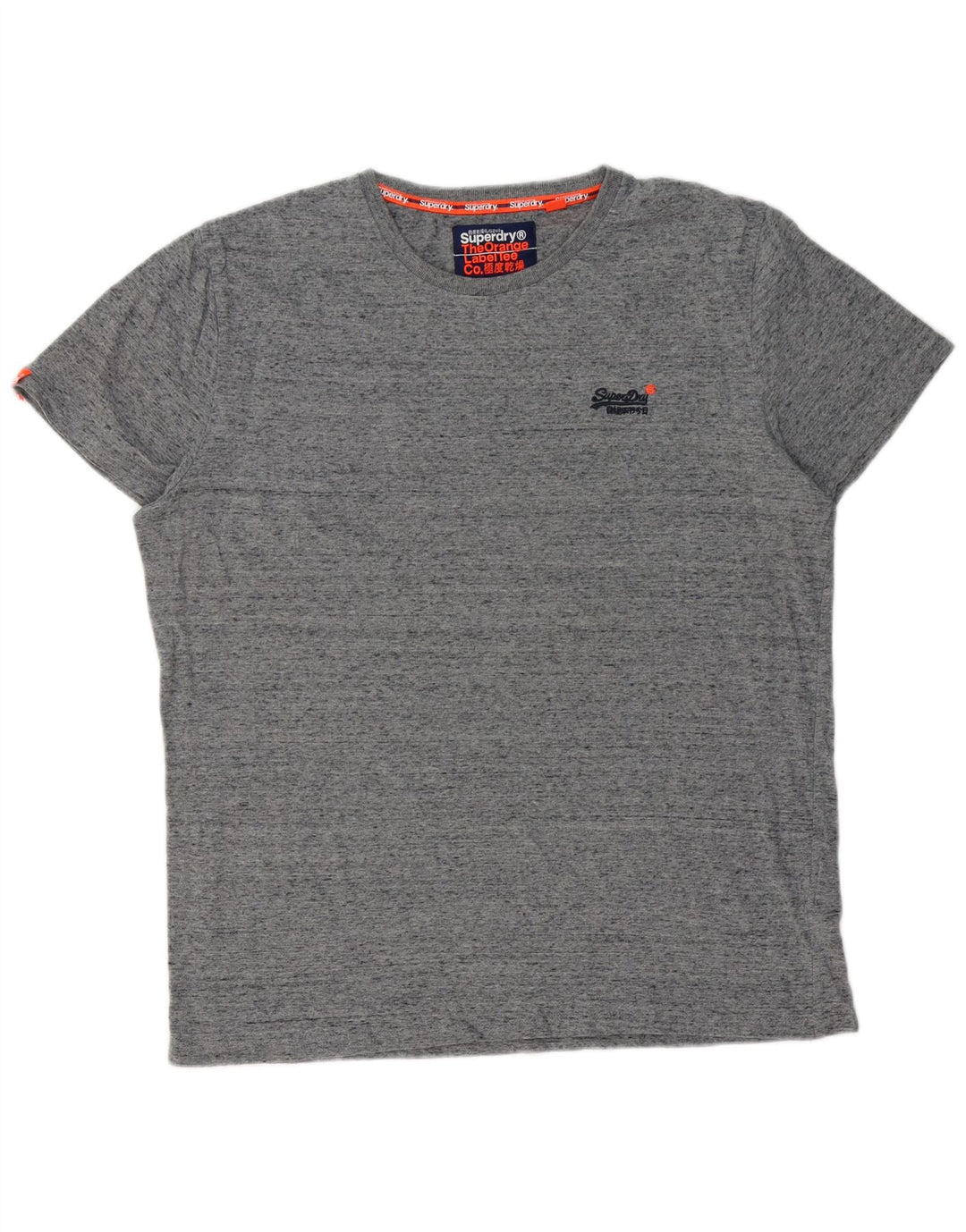 SUPERDRY T-Shirt Homme Top 2XL Gris Moucheté Coton